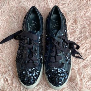 AGL blue sequin sneakers